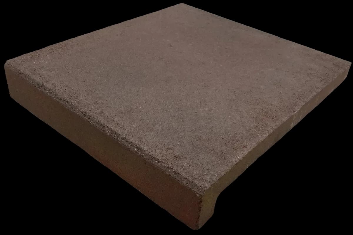 Минеральная ступень ручной формовки бордовый 300×300 рядовая