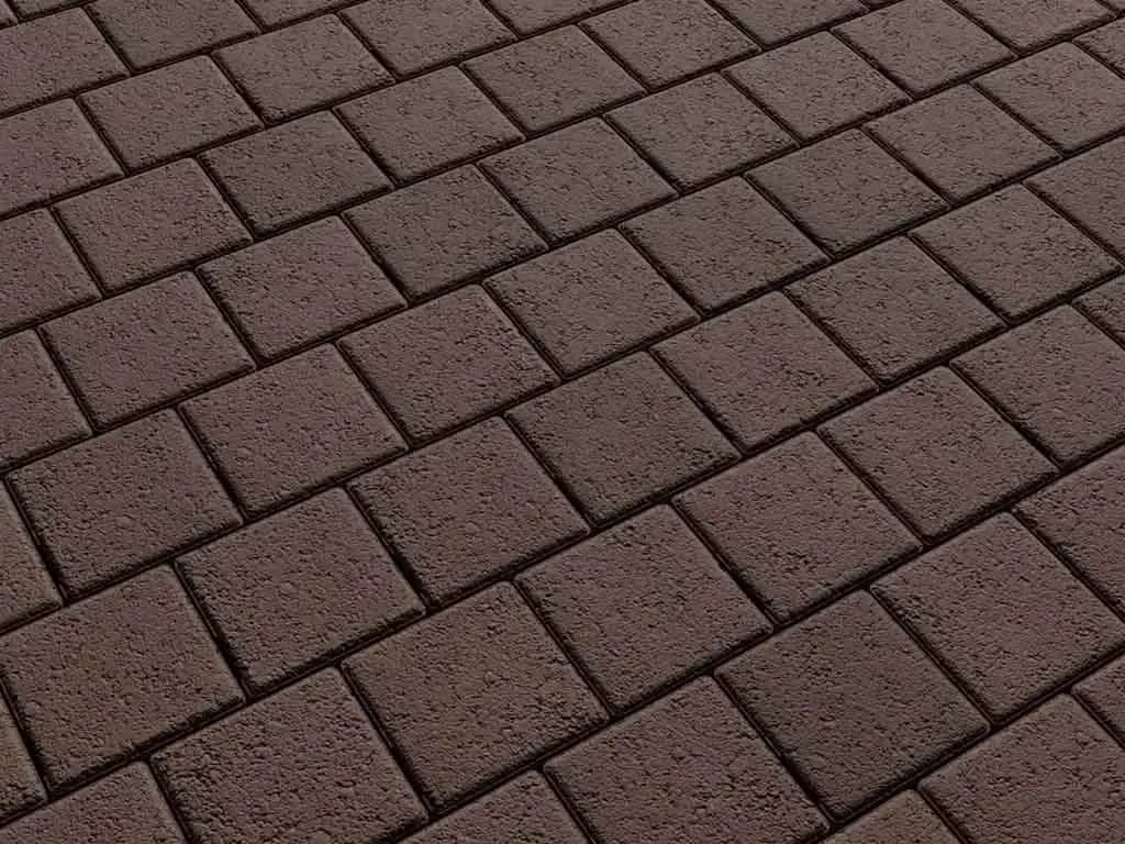 Тротуарная плитка Квадрат 100×100 мм, Коричневый, гранит на белом, фото 6