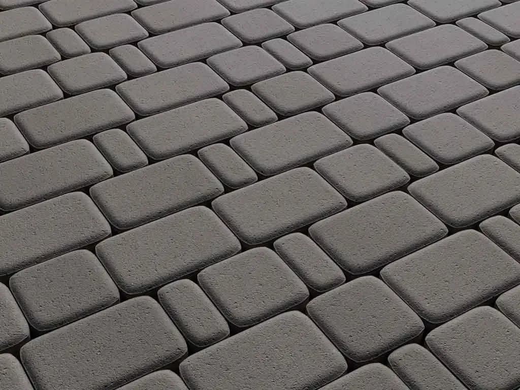 Тротуарная плитка Классико, Черный, стандарт на белом, фото 8