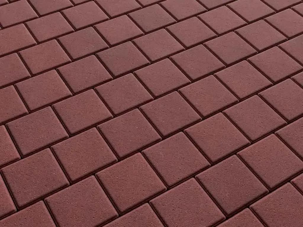 Тротуарная плитка Квадрат 100×100 мм, Красный, стандарт на белом, фото 5