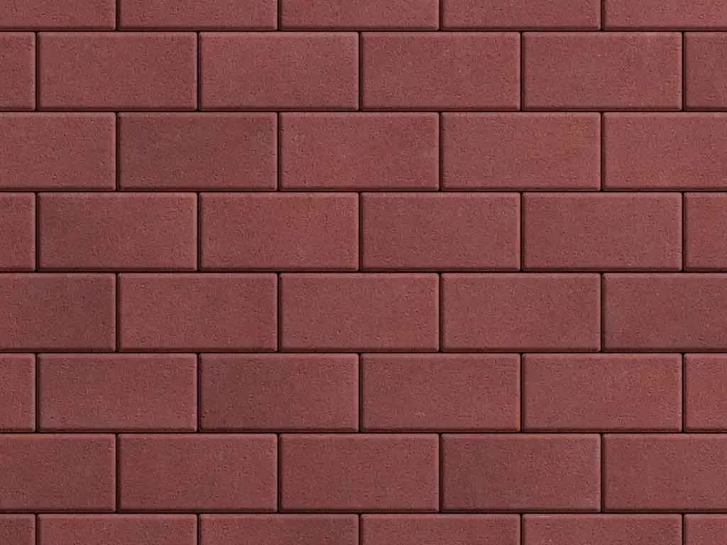 Тротуарная плитка Прямоугольник 100×200 мм, Красный, стандарт на белом, фото 5