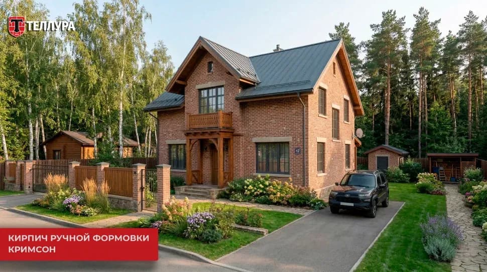Кирпич ручной формовки Кримсон, 1 НФ, фото 6